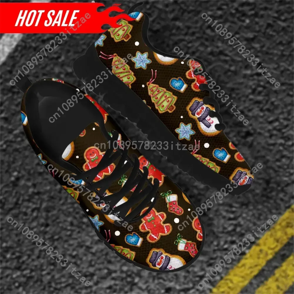 Merry Christmas Pattern Ladies Casual Sneakers Wear-resistant Flats Shoes for Girls Women Holiday Party Xmas Gifts view 4