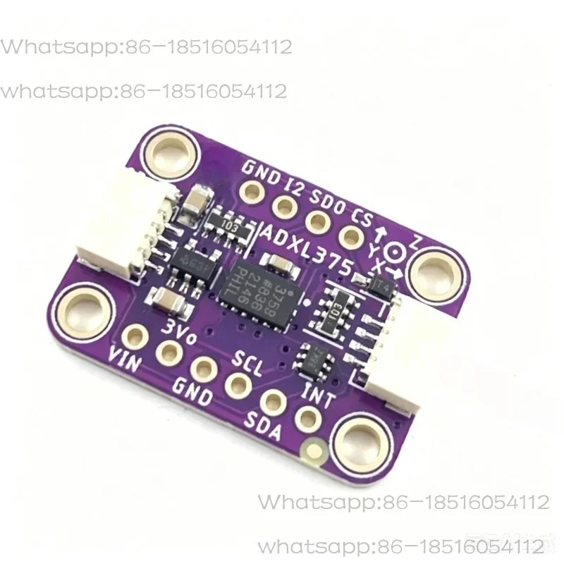 The ADXL375 module features three-axis acceleration (+-200g)with I2C and spi