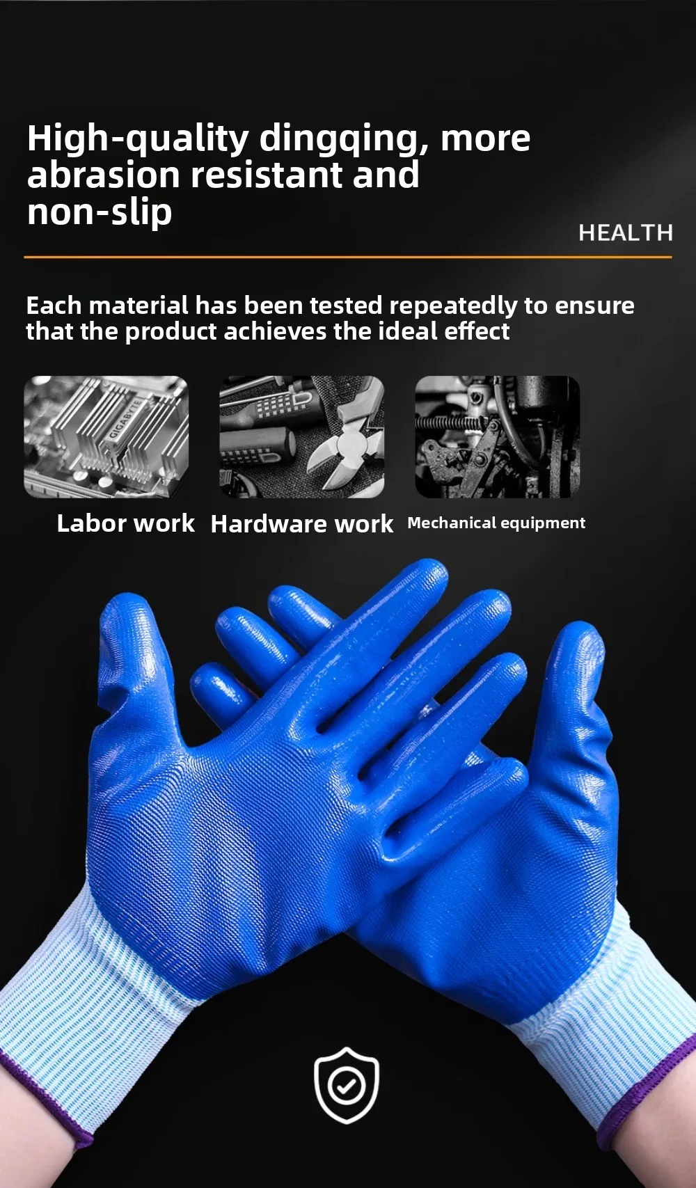 Handschuhe Arbeitsversicherung Arbeit verschleißfeste rutschfeste Nitrilkautschuk Arbeitsplatz Arbeitshandschuhe dünne Goth Guantes de Trabajo Homme