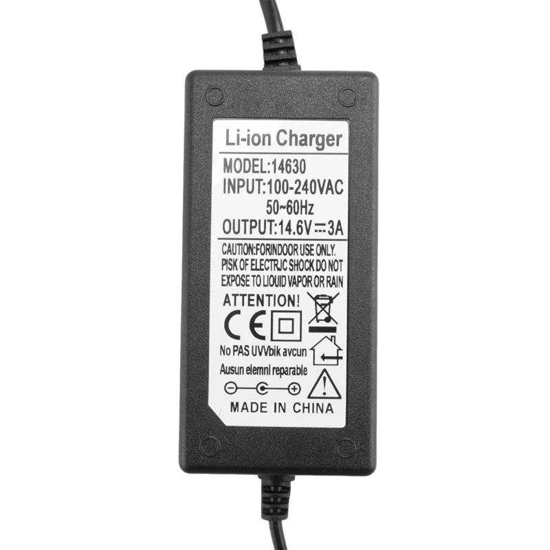 14.6V 3A Lifepo4 Iron Phosphate Battery Charger Lithium-Ion Battery Power Charger EU Plug Durable Black