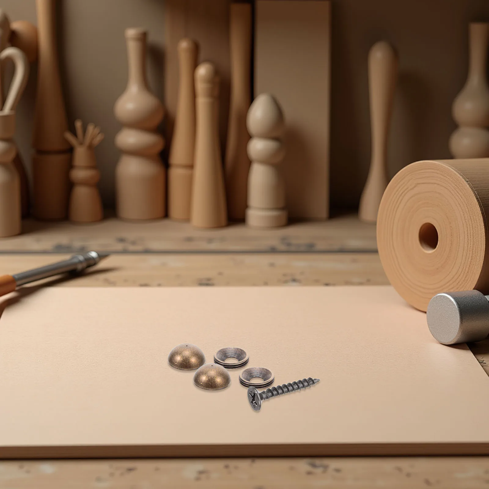 

8 set Retro Mirror Decorative Caps M4 Brass Screw Covers For Furniture Wall Mounting Self Tapping Fixing Screws Hardware