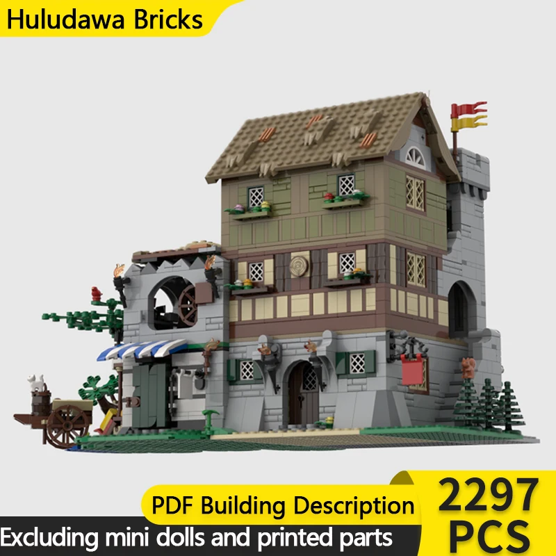 

Medieval Castle Model MOC Building Bricks Village Rock Brick House Modular Technology Children Holiday Gifts Assemble Toys Suit