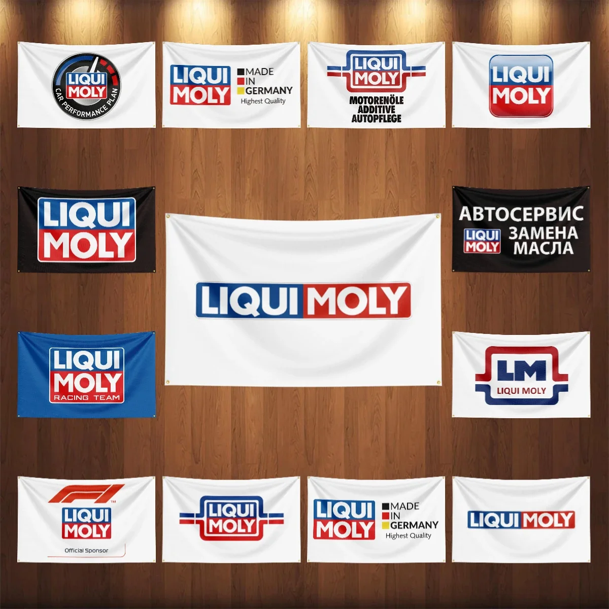 3x5Ft LIQUI MOLYs Oil Gasoline Flag Banners Diesel Fuel Petrol Flag Banners Garage Car Tapestry Flag Garage Outdoor Decor