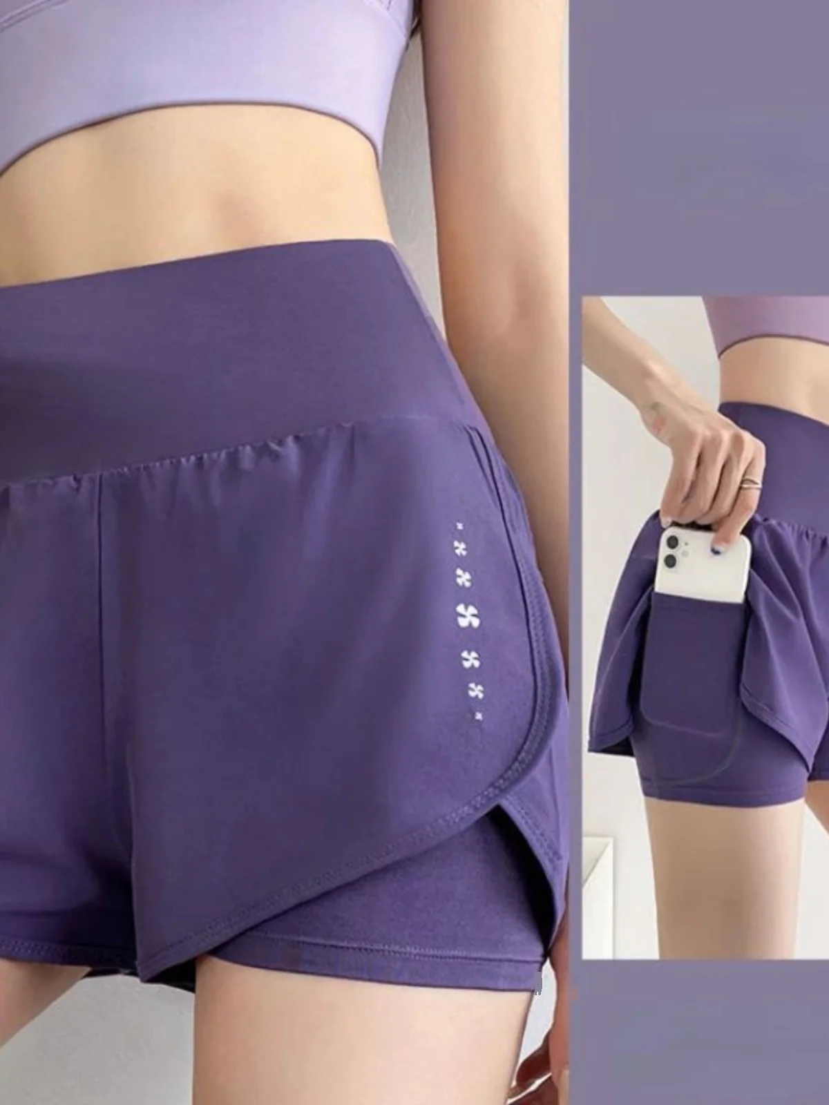 루즈한 스포츠 스타일 페이크 투피스 캐주얼 스트레이트 레그 허리 오버사이즈 팬츠 심플 디자인 출퇴근 슬레 원단 혼방