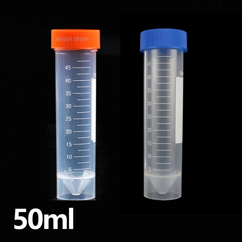 

50ml Plastic Screw Cap Flat Bottom Centrifuge Test Tube ep tube with Scale Free-standing Centrifugal Tubes Laboratory Fittings