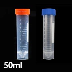 50ml Plastic Screw Cap Flat Bottom Centrifuge Test Tube ep tube with Scale Free-standing Centrifugal Tubes Laboratory Fittings