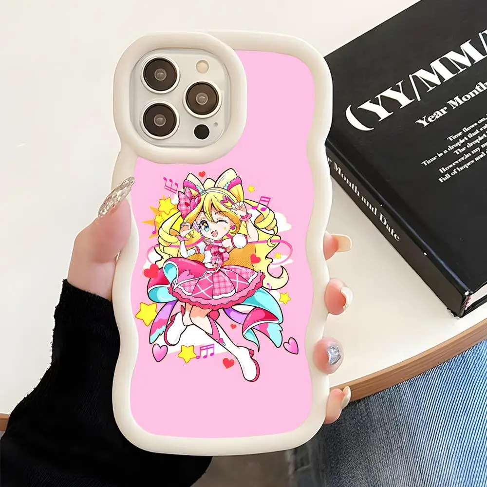 

Sakura Uta Cure Idol Wavy Edge TPU Mobile Phone Case for iPhone 17 16 15 14 13 12 11 Air Pro Max Plus Colorful Cover