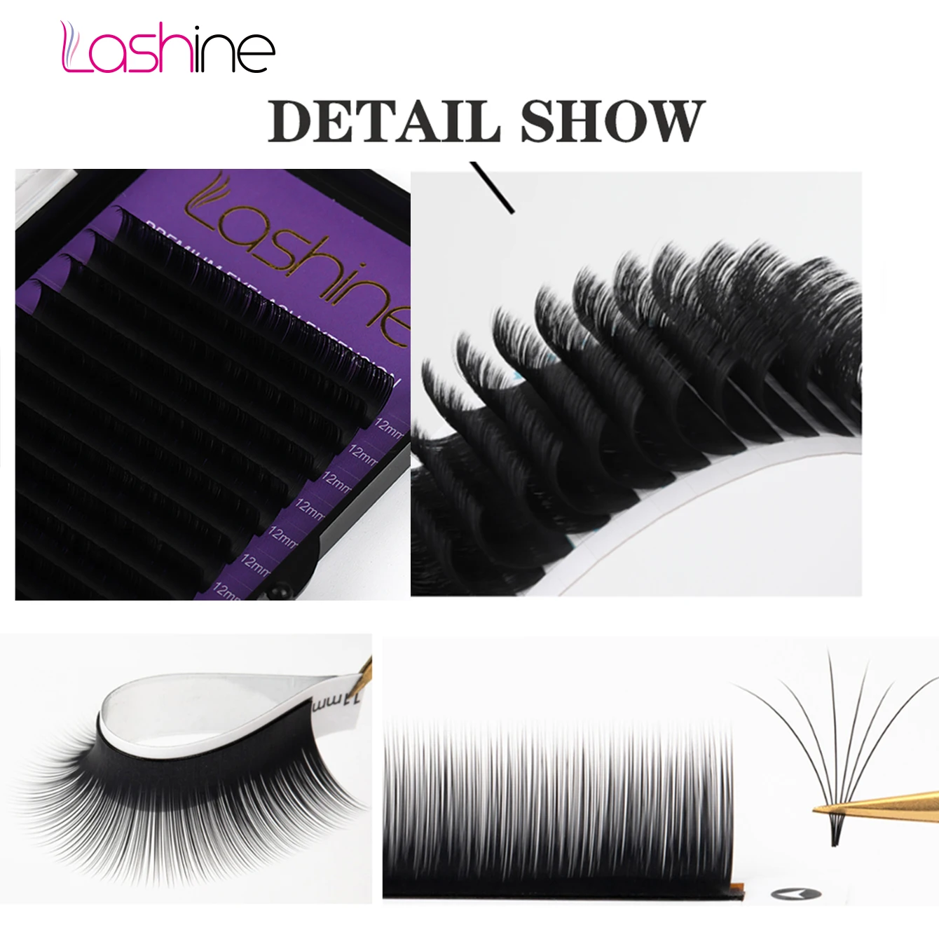 Lashine-Classic Individual Eyelash Extension, preto fosco, profissional macio, Natural, Faux Mink, cílios postiços, 16 linhas