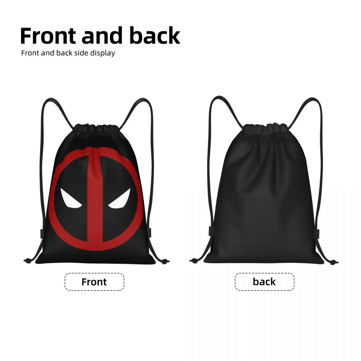 Custom Superhero Drawstring Backpack Women Men Gym Sport Sackpack Portable Deadpool Sympol Training Bag Sack