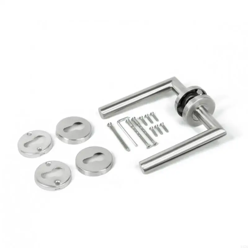 ชุดจับประตูภายในชุดพร้อมคันโยกกลมและฝาครอบเหล็กที่จับประตูเหล็กตั้งค่าการติดตั้งง่าย ๆ เพื่อความปลอดภัยที่เพิ่มเข้ามา