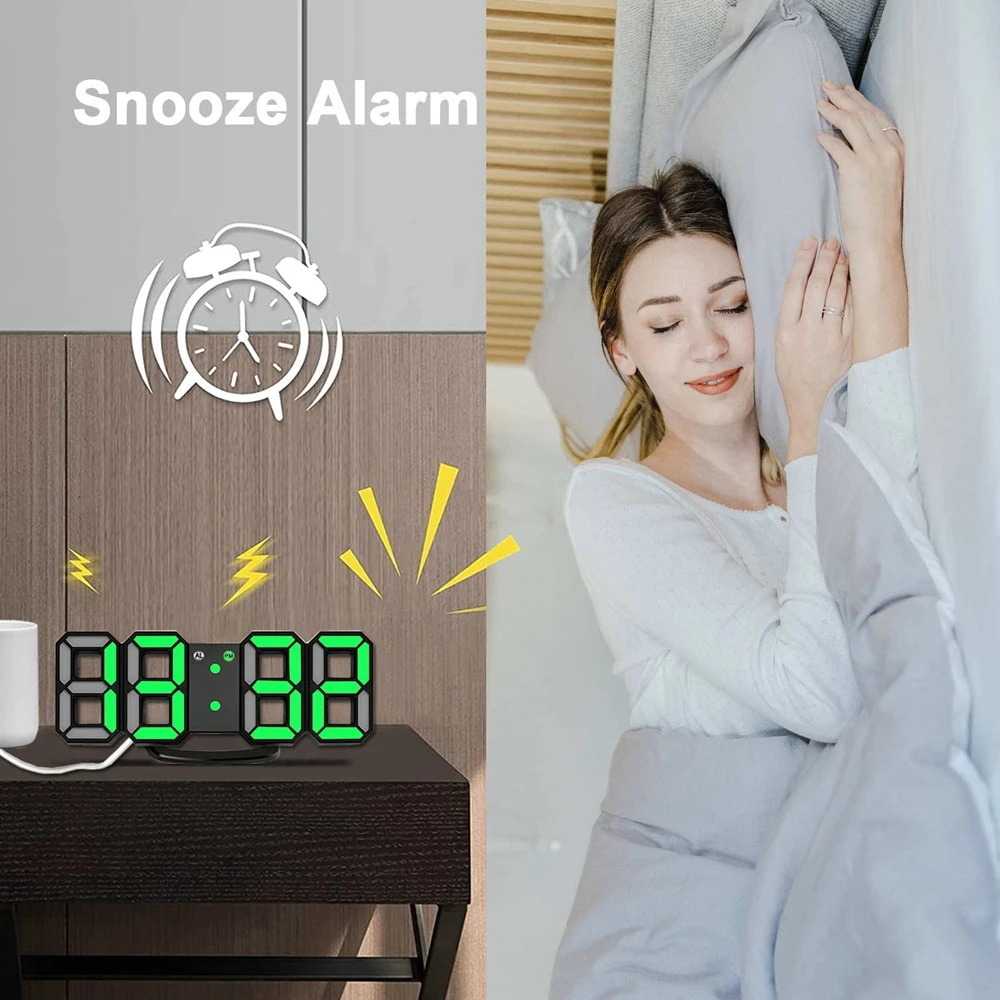 New Digital Alarm Clocks Wall Clocks Hanging Watch Snooze Table Clocks Calendar Thermometer Electronic Clock Digital Clocks