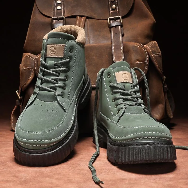 

Мужские ботильоны, осень 2023, удобные рабочие ботинки на платформе, мужская уличная нескользящая повседневная обувь, мужские прогулочные ботинки Botas Masculina