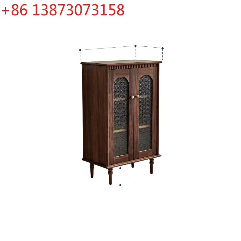 

Пристенный сервировочный шкаф из цельного массива черного ореха в средневековом стиле. Шкаф-тумба для гостиной.