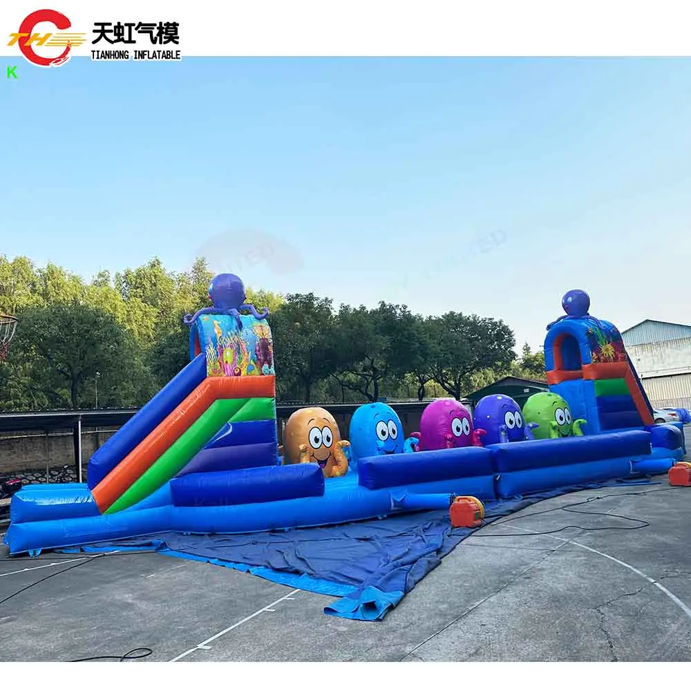 Pelotas inflables grandes de 17m, curso de obstáculos para saltar, juego deportivo de Carnaval para correr a la venta