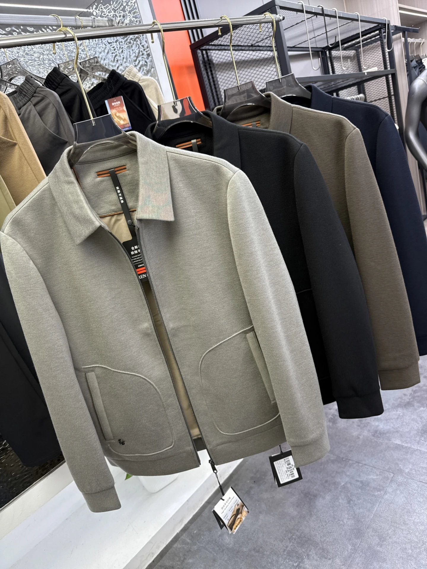 

Italian Z Series Fine Spun Wool Anti-Wrinkle Elastic Autumn Winter Men's High End Casual Collar Knitted Jaet Coat