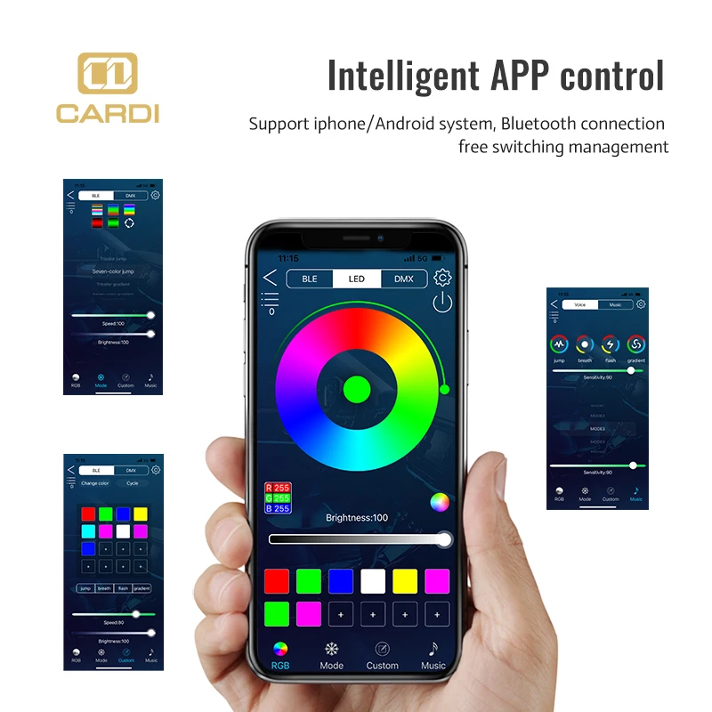 2022 K4 Led قطاع نوعية جيدة بالجملة شرائط السيارات أضواء السيارة الداخلية المحيطة ضوء مناسبة لنموذج السيارة 98% #4