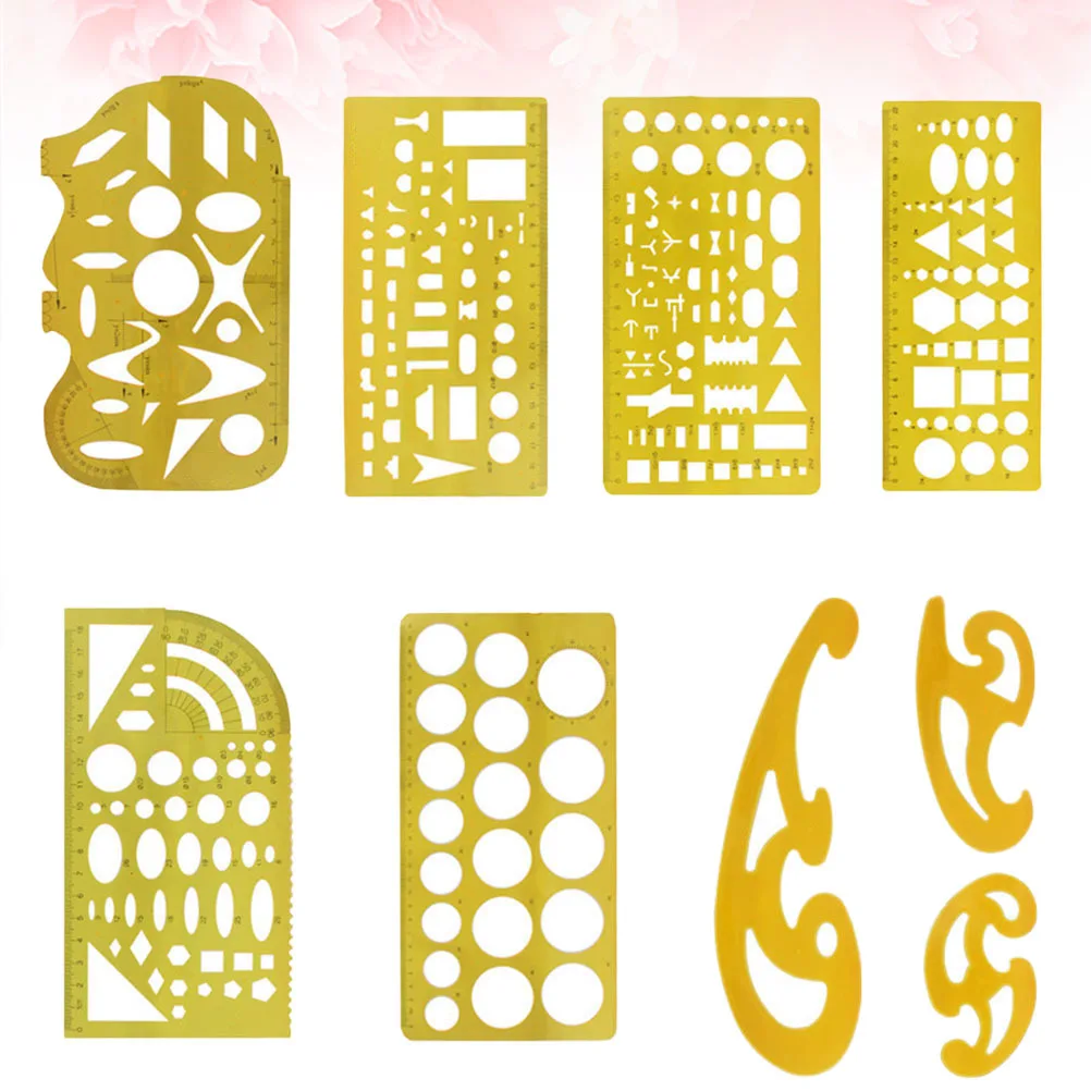 مجموعة واحدة من قوالب الدائرة الشفافة، مجموعة مسطرة بمقياس واضح لقياس الهندسة المعمارية، تصميم فني للاستخدام في المكتب المدرسي #6