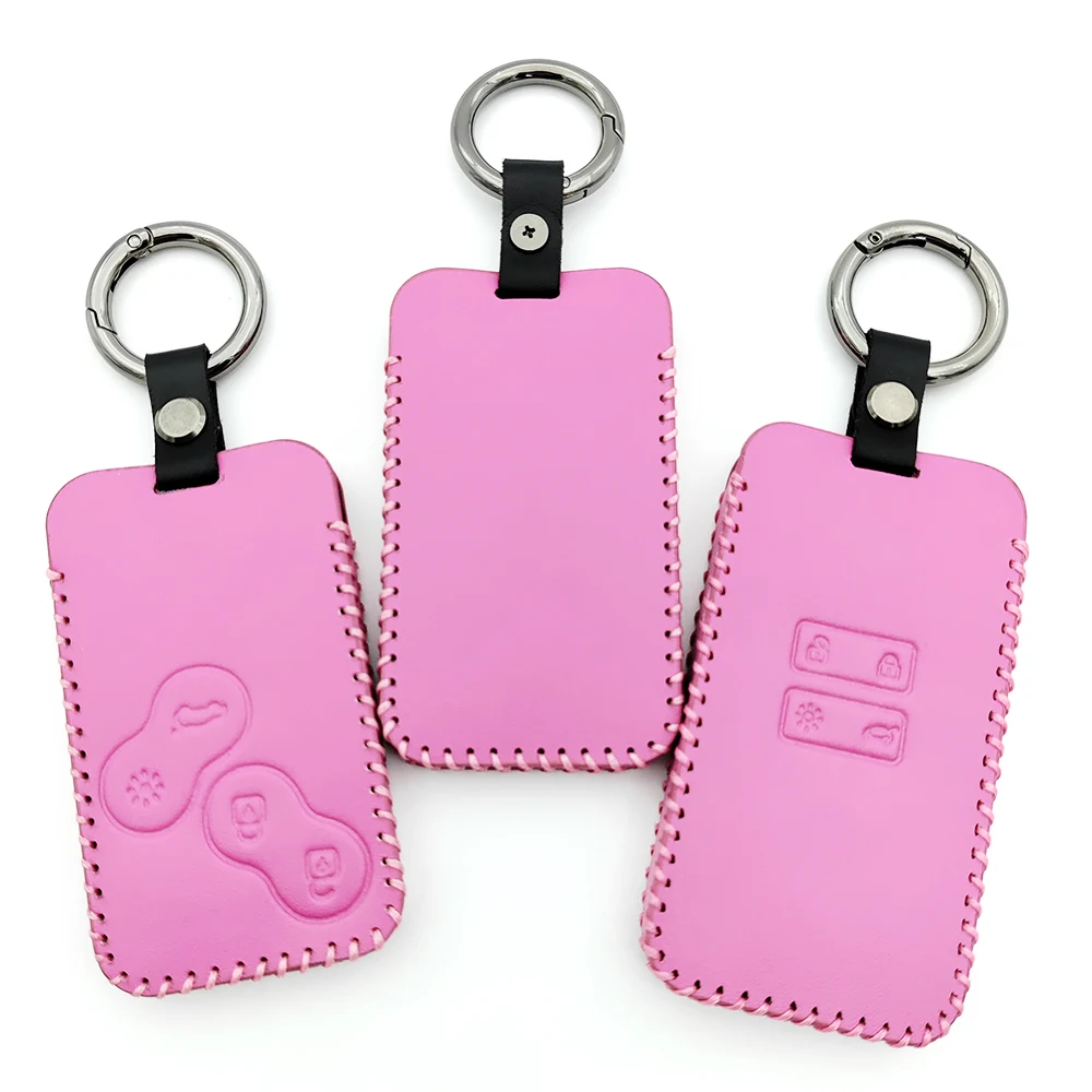 New Pink Car Remote Key Case Cover Shell For Renault Koleos Captur Megane Clio Scenic Talisman Arkana For Dacia Sandero Card Fob