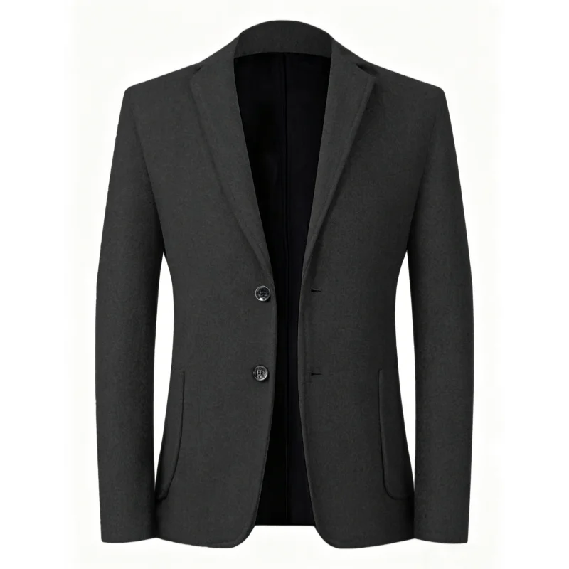 Men's Casual Tailored Suit Autumn Winter New Two-Button Slim Fit Single-Breasted Wool Blend Fabric Soft Warm Texture High-End Cl