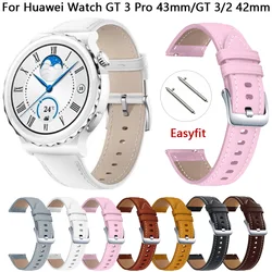 20mm Leather Strap Watchband For Huawei Watch GT 3 42mm GT3 pro 43mm Wrist Bracelet Huawei GT 2 GT2 42mm Smartwatch Band Correa