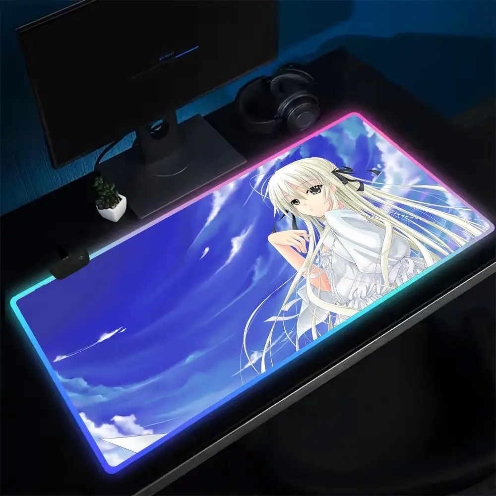 

Yosuga no Sora Mouse Pad Anime Gaming Mouse Pad LED Table Pads Backlit Rubber Desktop XXL RGB Desk Mats