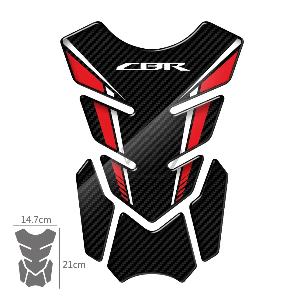 3D Carbon-look Motorcycle Tank Pad Protector for Honda CBR 250RR 600RR 900RR 1000RR 650F 1100XX Fireblade image 3