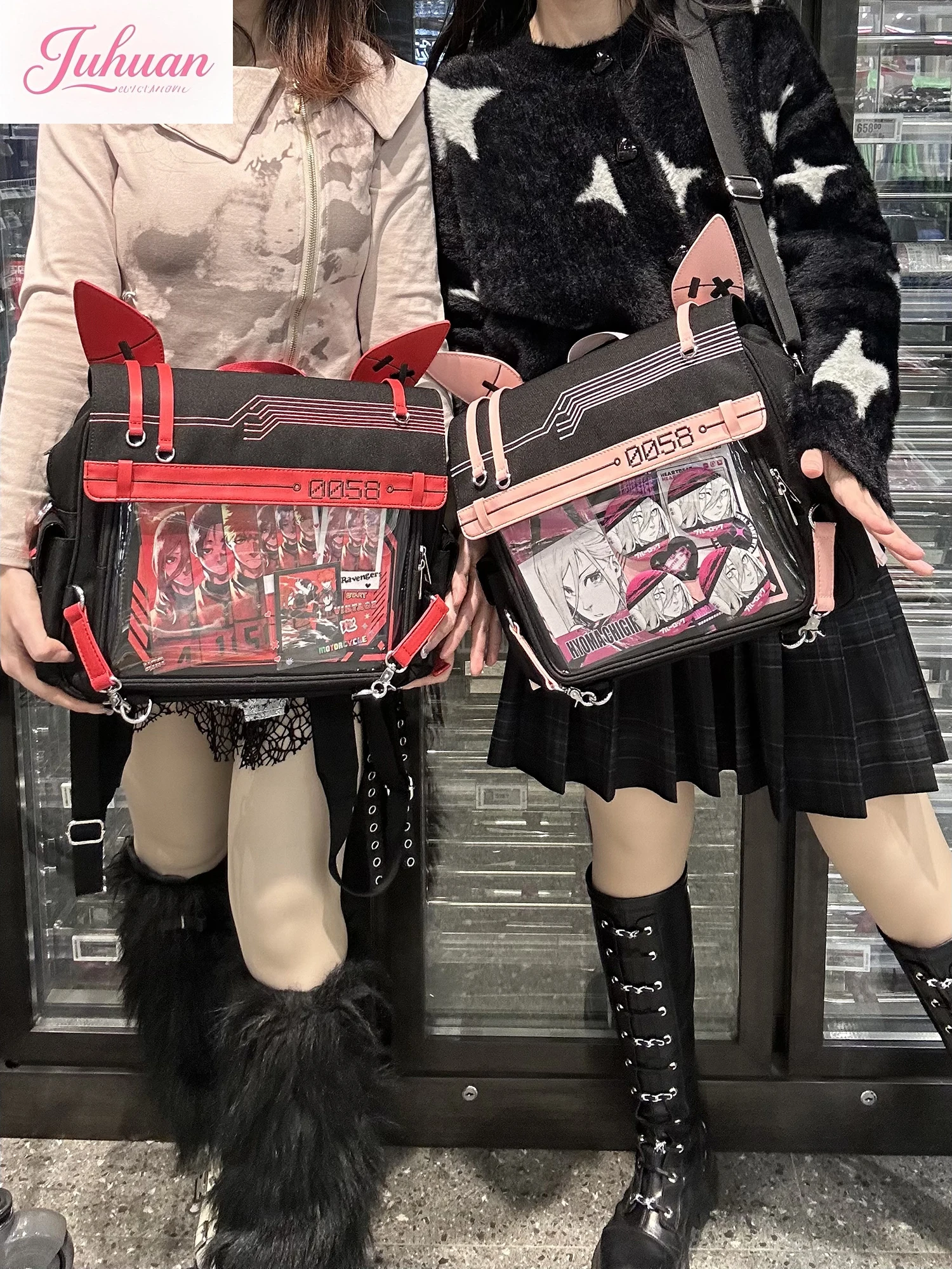 Japanese Original Rabbit Transparent LTA Bag Ba Ji Two-dimensional Backpack Female Versatile Large-capacity Student Schoolbag