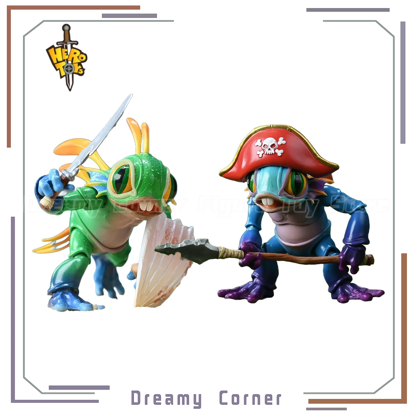 

【В наличии】Оригинальные HERO TOYS World of Warcraft Murloc Little Hero Ambush, 2 шт., экшн-фигурка, коллекция моделей игрушек