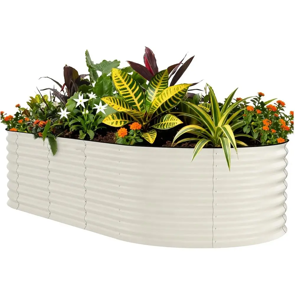 8x4x2 ft Tall Galvanized Metal Raised Garden Bed - 24 Rust-Resistant Planter for Vegetables, Flowers, Herbs, Easy Assembly Outdo