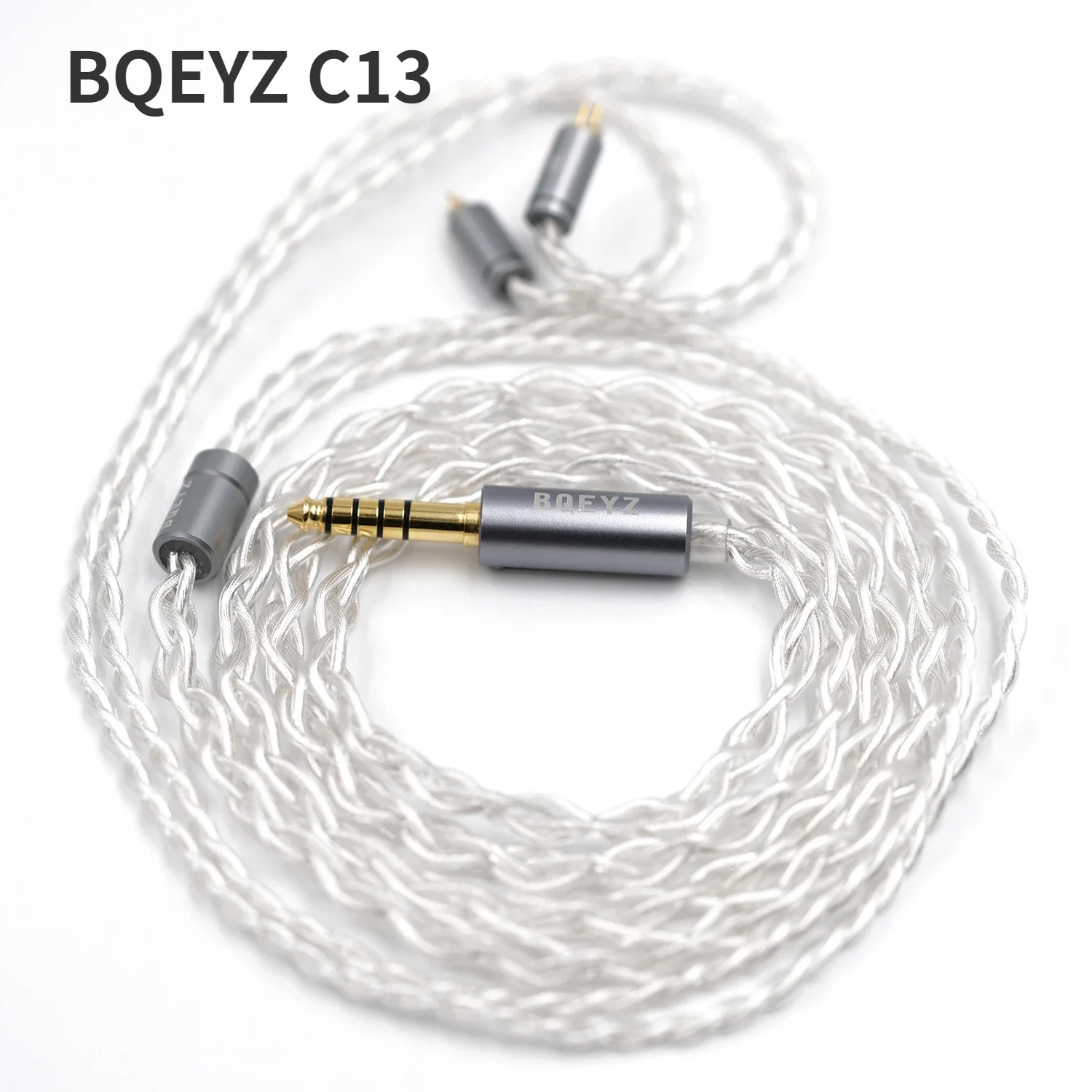 

BQEYZ C13 Imported 4Strands Single Crystal Copper SilverPlated Earphone Replace Cable 2.5 3.5 4.4mm 0.78mm 2Pin Replaceable Wire