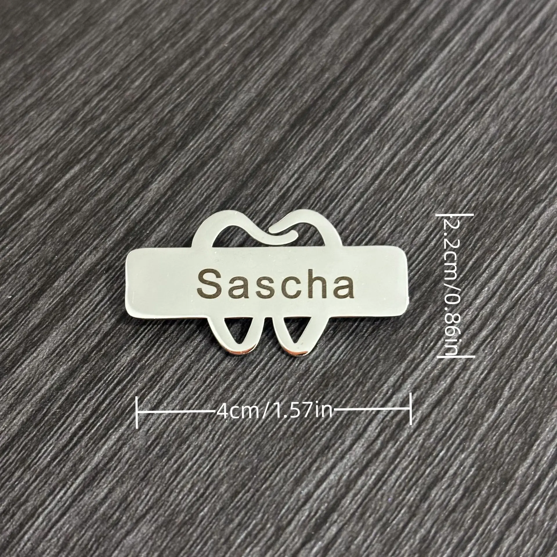 New Temu stainless steel teeth brooch, doctor nurse brooch, DIY personalized carving name commemorative gift view 3