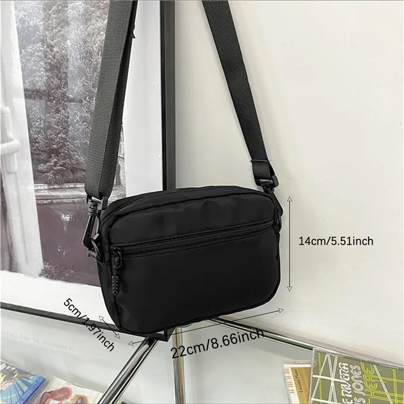 Casual Men Women Unisex Crossbody Bags Fashion Solid Color Couple Shoulder Bag High Quality Nylon Messenger Bag Handbags