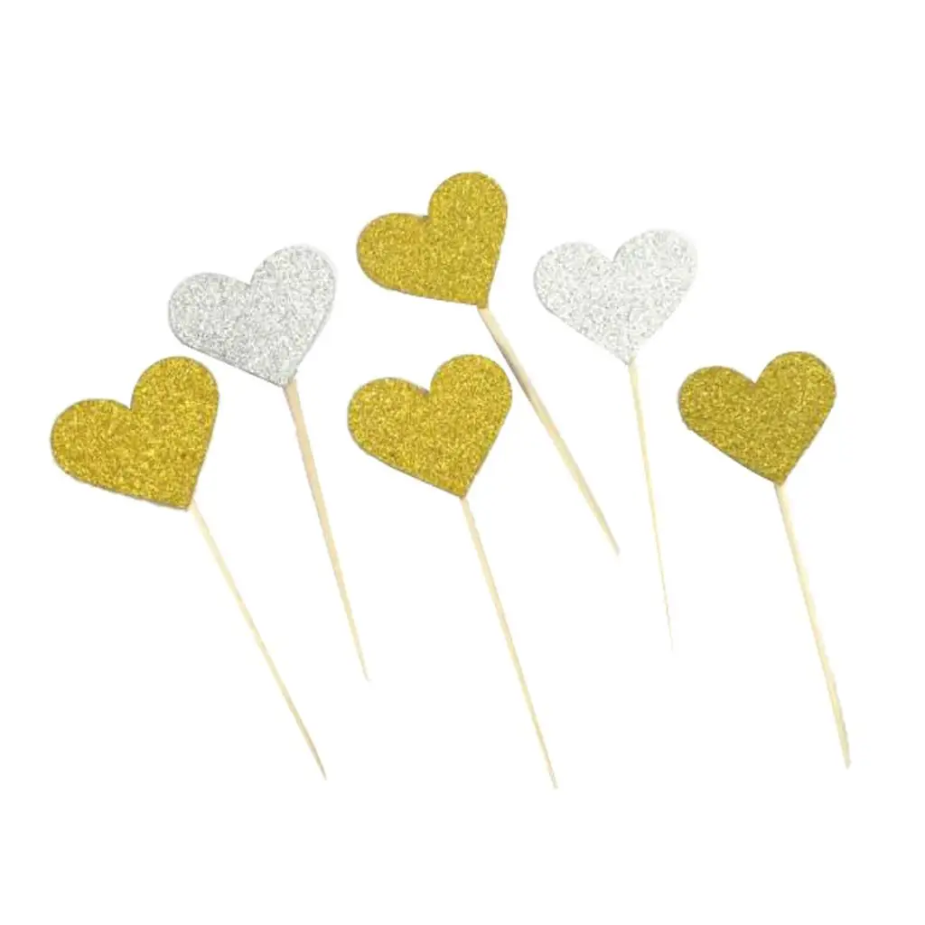 20 Stuks Hart Cupcake Taart Topper Pick Bruiloft Bruidsdouche