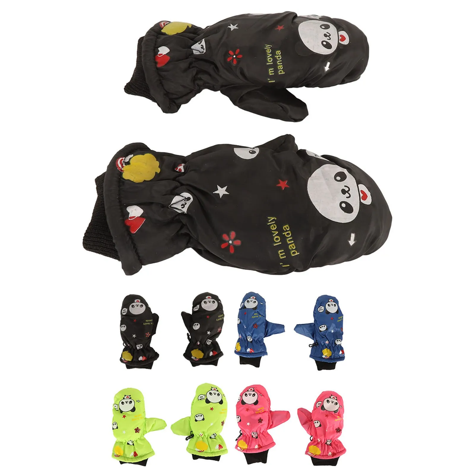 

Kids Warm Snow Mittens Waterproof Polyester Fleece Comfortable Widely Used Kids Snow Mittens Windproof Cute Pattern for Riding