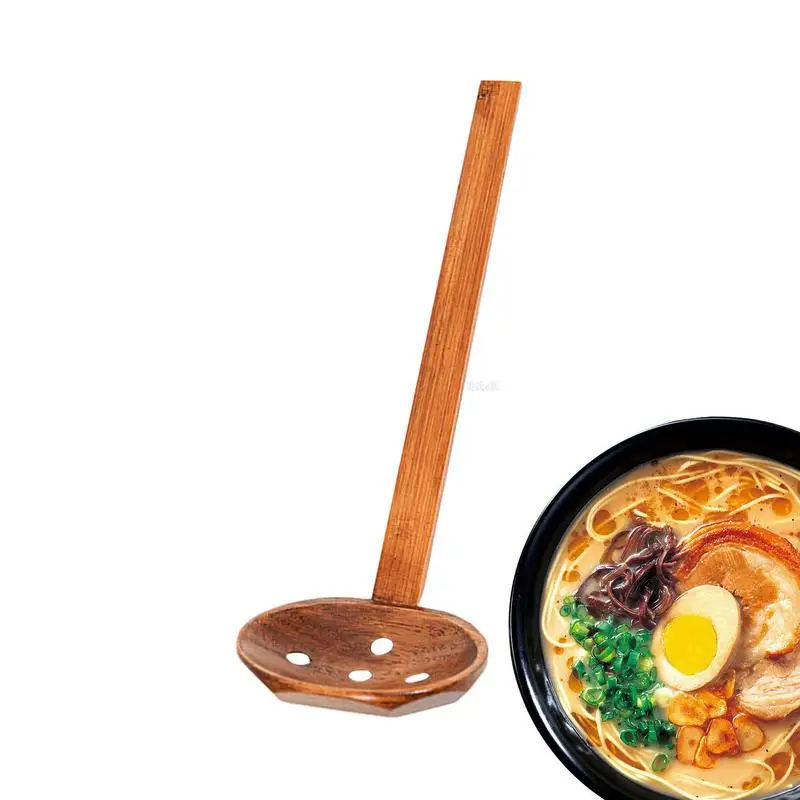 Wooden Ramen Spoons Household Long Handle Wooden Spoons Tasting Serving Spoons Wooden Ramen Hot Pot Spoon For Home Cafe