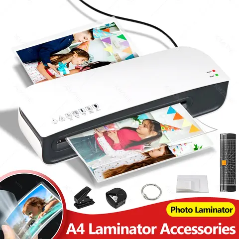 A4 Laminator Machine or Photo Laminating Accessories Set Film Binder Hole&Corner Punch Paper Cutter A5 4R 3R 2R