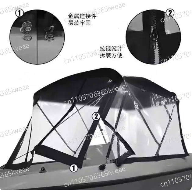 3 bow with PVC windshield aluminum tube boat Bimini roof Bimini top