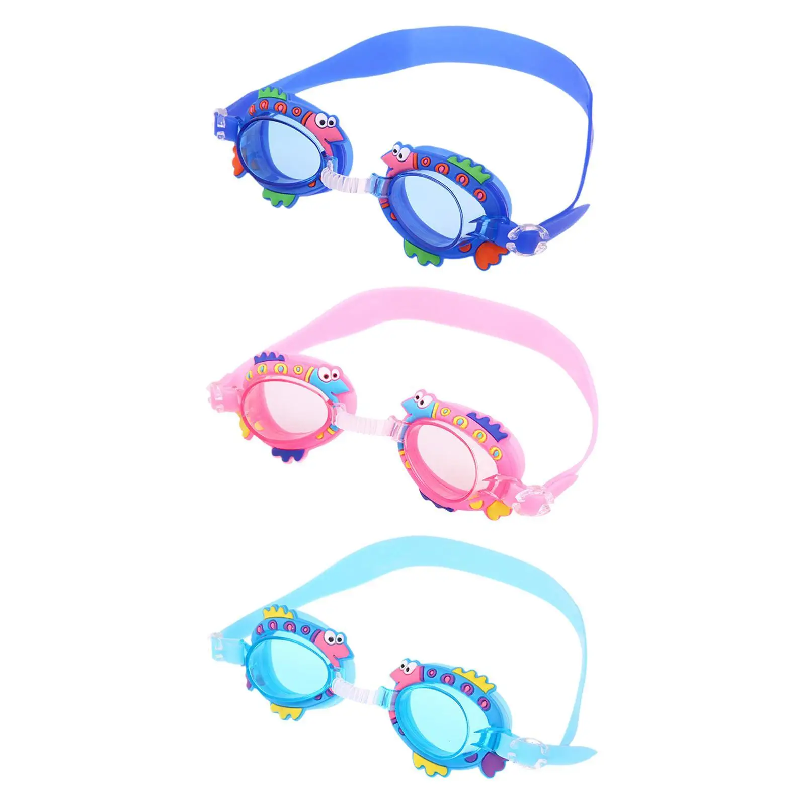 Kids Swim Goggles Adjustable Silicone Strap Leakproof Cartoon Portable Swimming Glasses for Babies Party Beach Swimming Outdoor