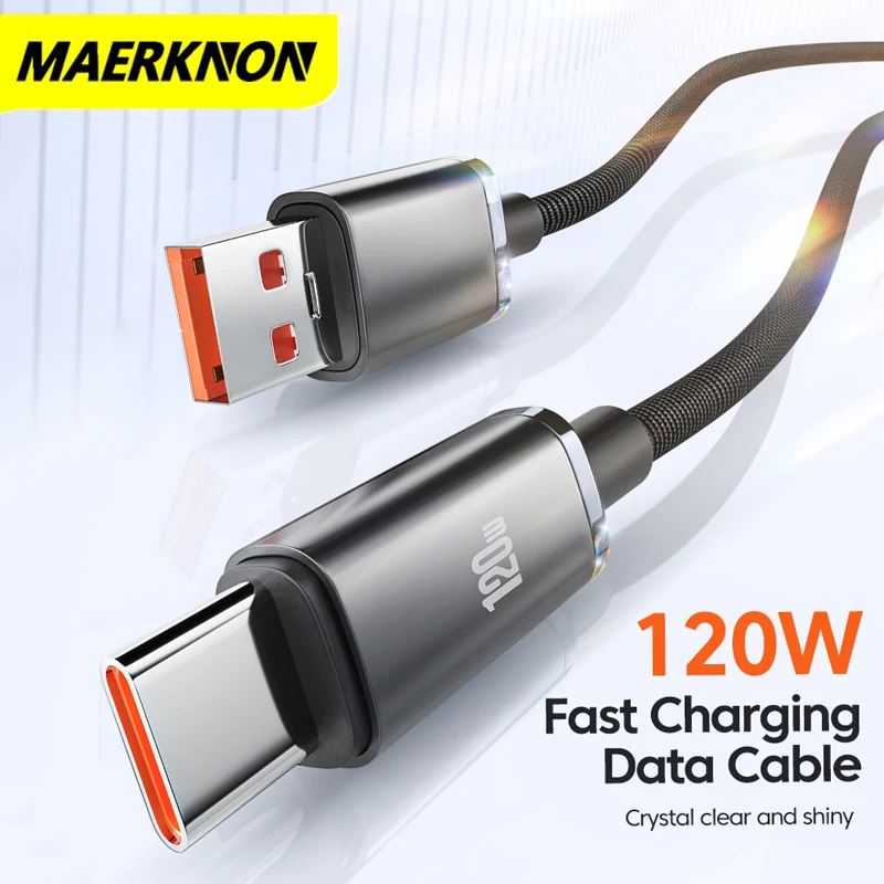 

6A 120W USB Type C Super-Fast Charge Cable for Huawei P40 P30 USB-C Charger Data Cord for Xiaomi Mi 12 Pro Oneplus Realme POCO