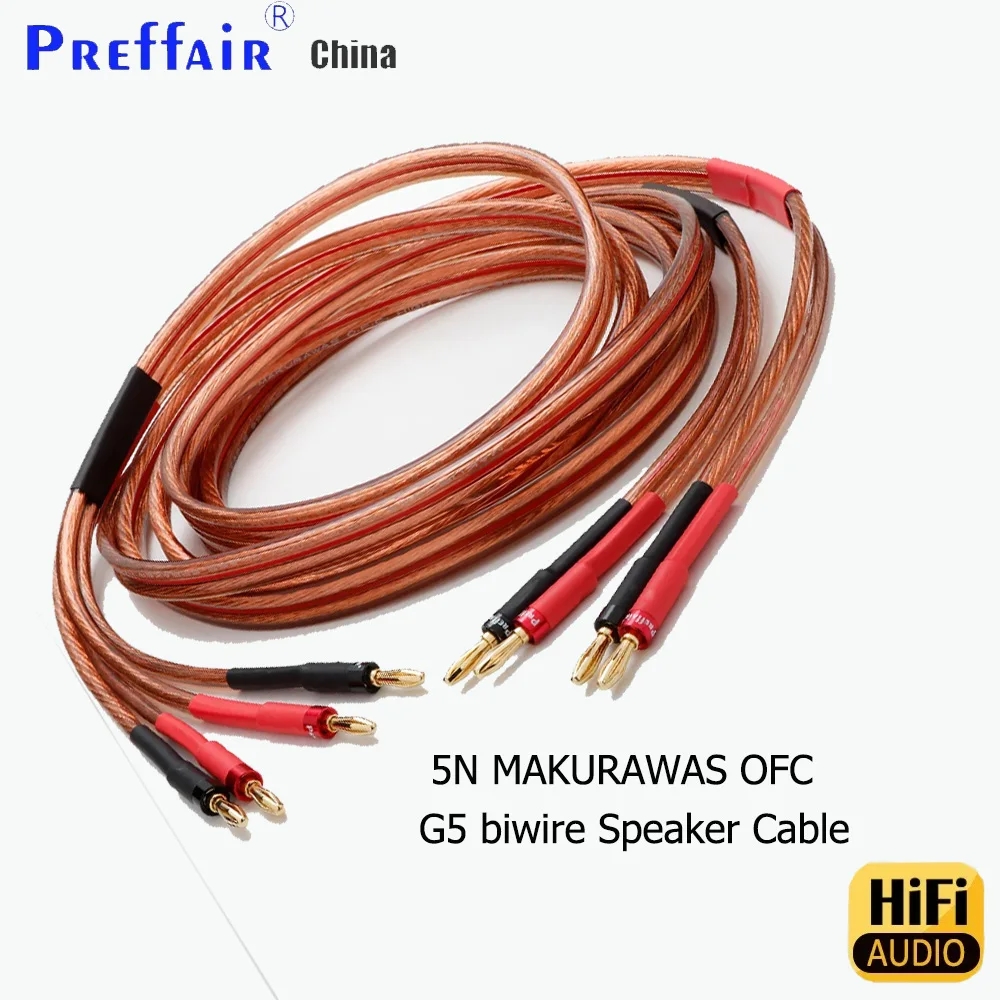 Paar audiophile Lautsprecherkabel MAKURAWAS G5 Biwire Lautsprecherkabel HiFi-Systeme Y-Stecker Banane