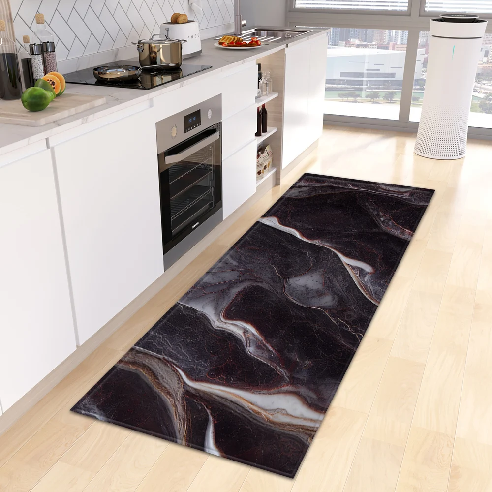 Marble Kitchen Rug Entrance Doormat House Bathroom Non-Slip Foot Mat Custom Bedroom Floor Hallway Living Room Decoration Carpet