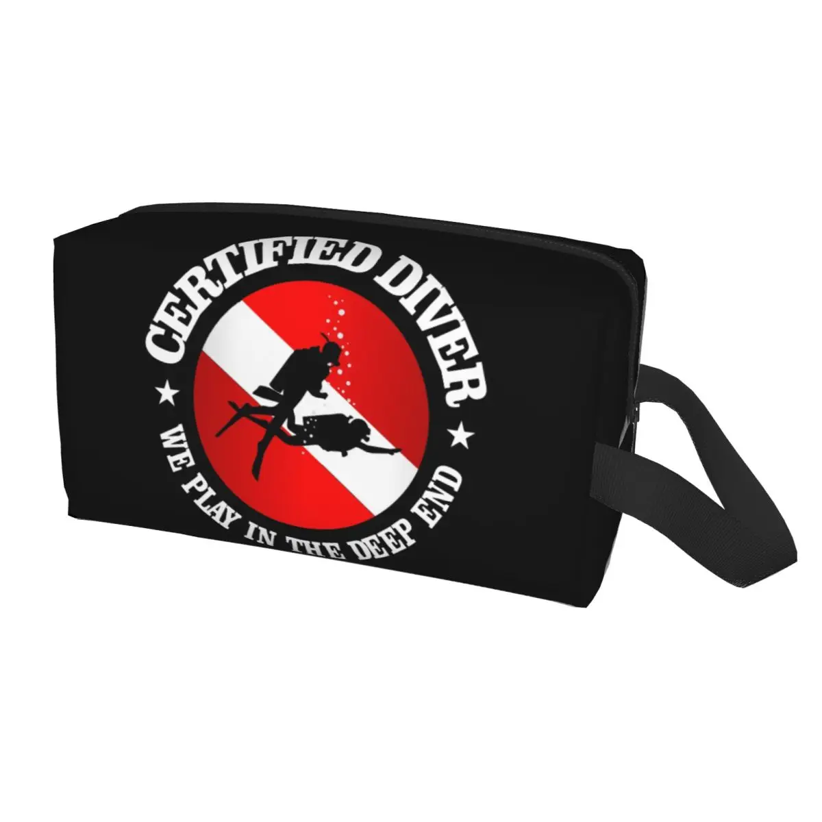 

Custom Certified Diver Scuba Diving Makeup Bag Women Travel Cosmetic Organizer Cute Storage Toiletry Bags