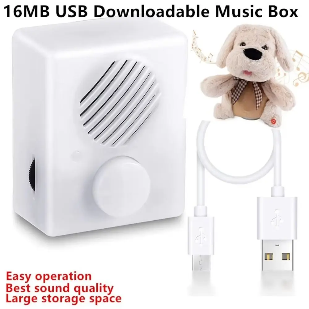 

New Button Play Music Box Adjustable Volume DIY Doll Sound Box Creative 4M Memory Sound Toy