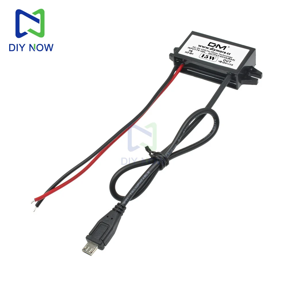 Dc-Dc 15W Car Potting Waterproof Power Supply 5V/3A Buck Converter Power Module Male And Female Usb Adapter Automatic Protection