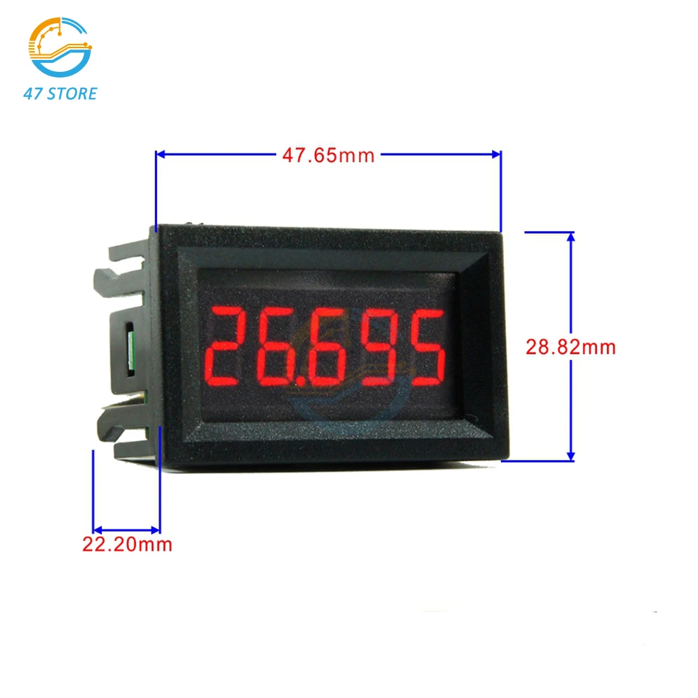 Digital Voltmeter Ammeter 3 Wire DC 0-33.000V 5-Digits Bit High Precision Voltage Current Meter Tester Detector Red/Blue/Green