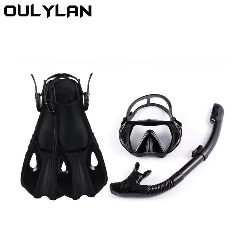 Oulylan Swimming Flippers Diving Fins Snorkeling Goggles Dive Snorkel Equipment Scuba Diving Swimming Fins Set Adult Flippers