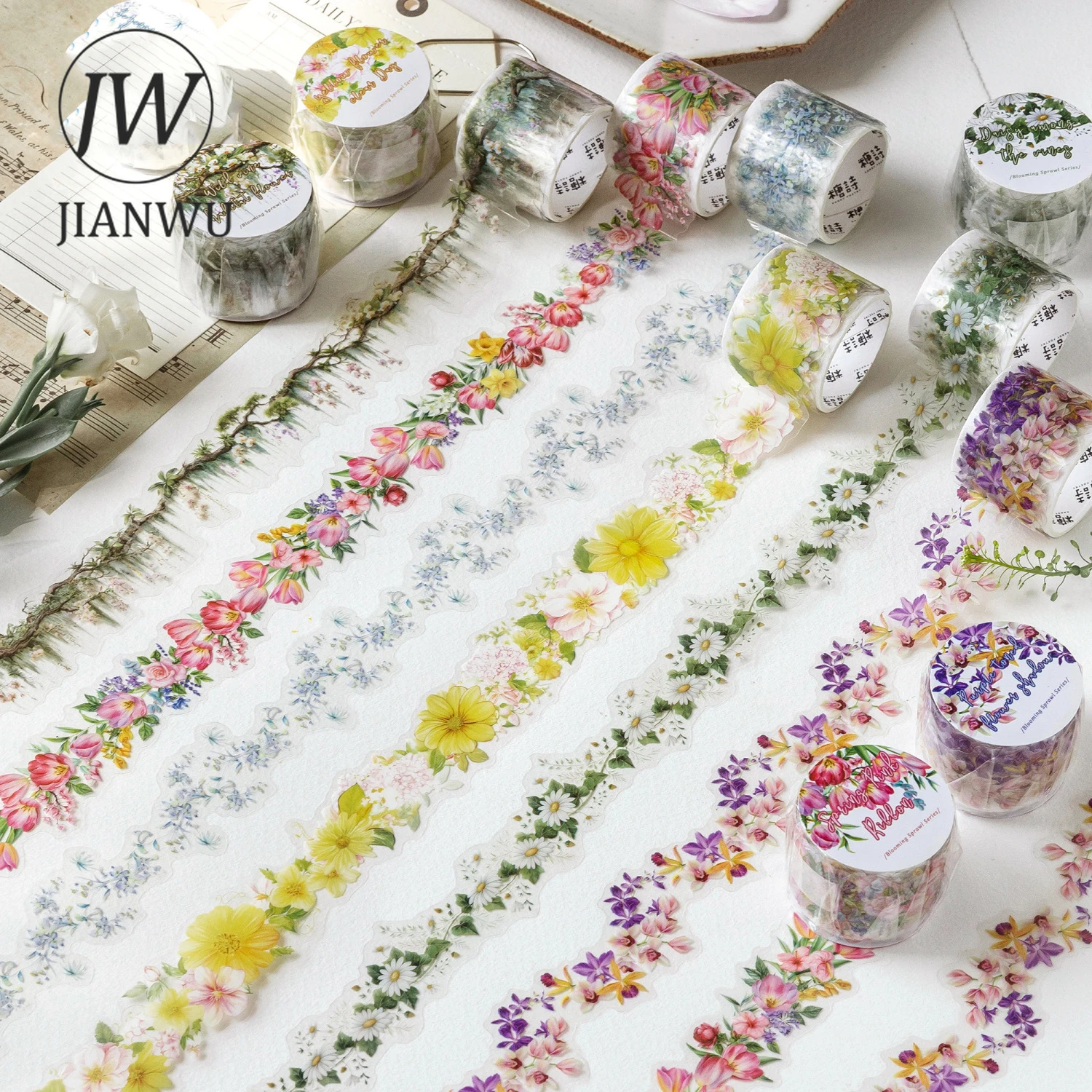jianwu-blooming-sprawl-series-fita-pet-criativa-para-scrapbooking-e-diario-com-tema-floral-vintage-e-paisagens-material-para-colagem-e-papelaria-diy