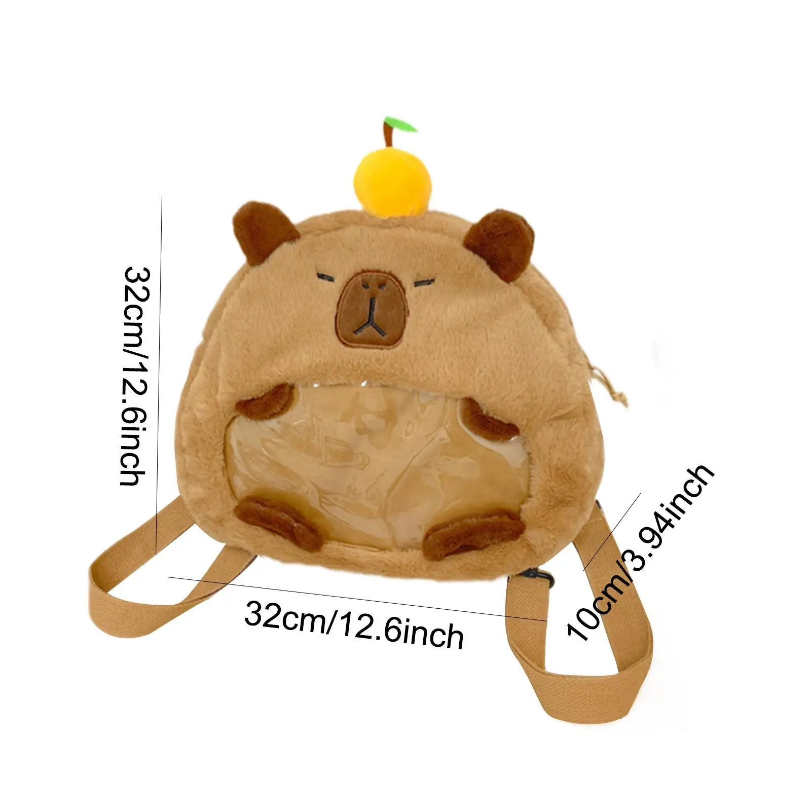 Plush Capybara Backpack Cute Daypack Cartoon Rucksack Capybara Toy Bag Stuffed