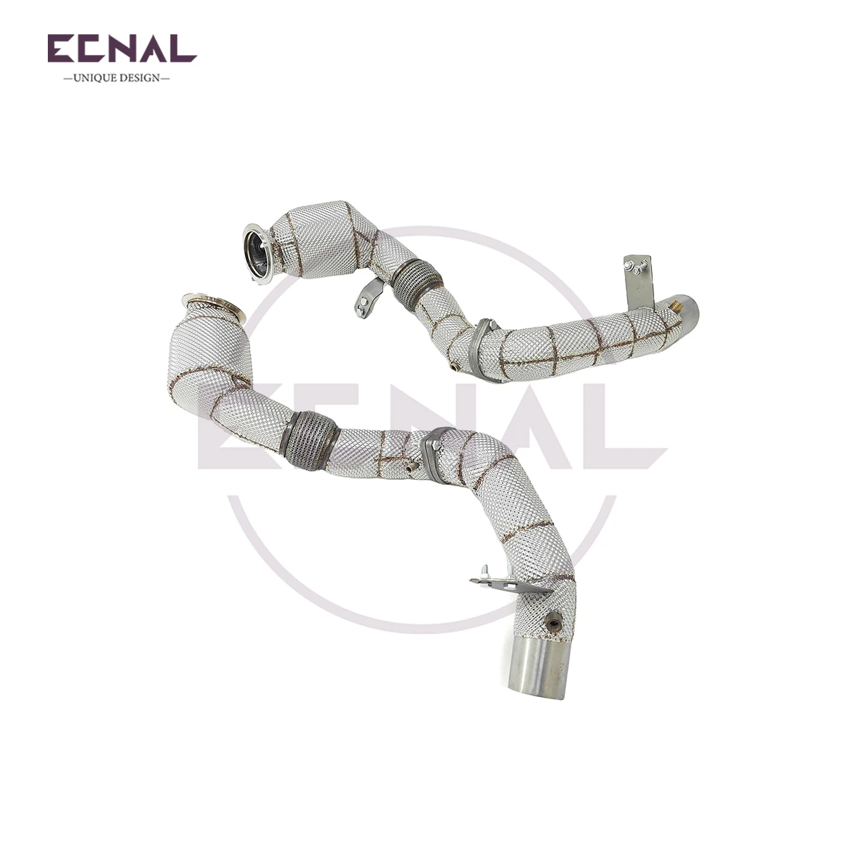 

Ecnal Exhaust Downpipe System for BMW G05 G06 X5 X6 M50i v8 4.4T 2019-2023 Auto Exhaust Pipe with Heat Shield