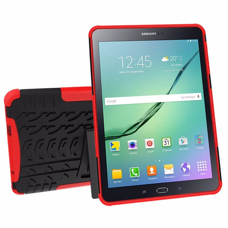 

Case For Samsung Galaxy Tab S2 T810 T815 Tablet Heavy Duty Silicone Hard PC Shockproof Case for Samsung TabS2 9.7 inch +film+pen